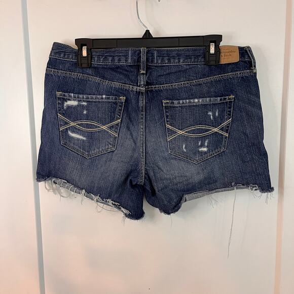 Abercrombie & Fitch Cotton Distressed Denim Shorts Size 10 - Picture 2 of 8